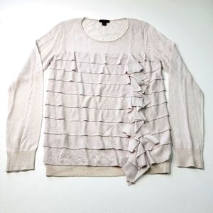 Ann Taylor Tiered Ruffle Long Sleeve Top